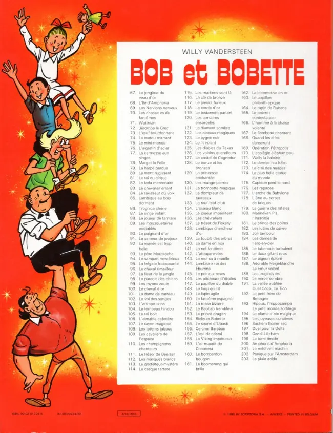 Verso de l'album Bob et Bobette Tome 192 Le petit frère de Bretagne