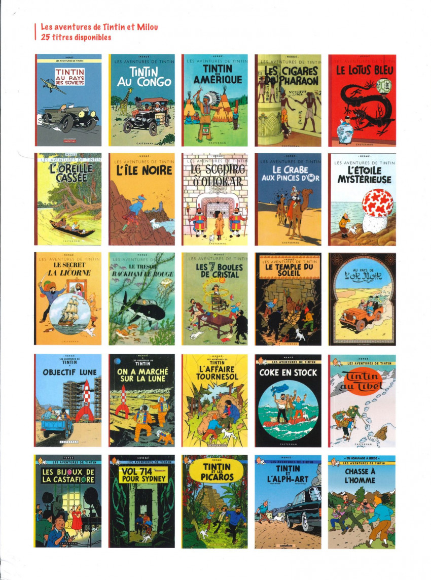 Verso de l'album Tintin Chasse à l'Homme