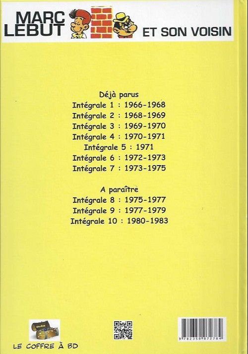 Verso de l'album Marc Lebut et son voisin Intégrale Intégrale 6 : 1972-1973