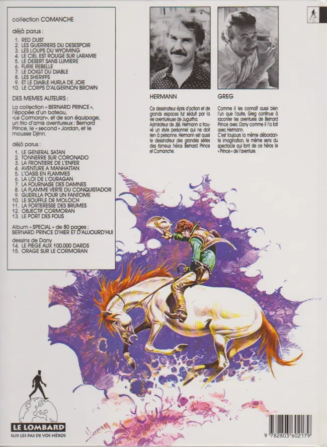 Verso de l'album Comanche Tome 3 Les loups du Wyoming