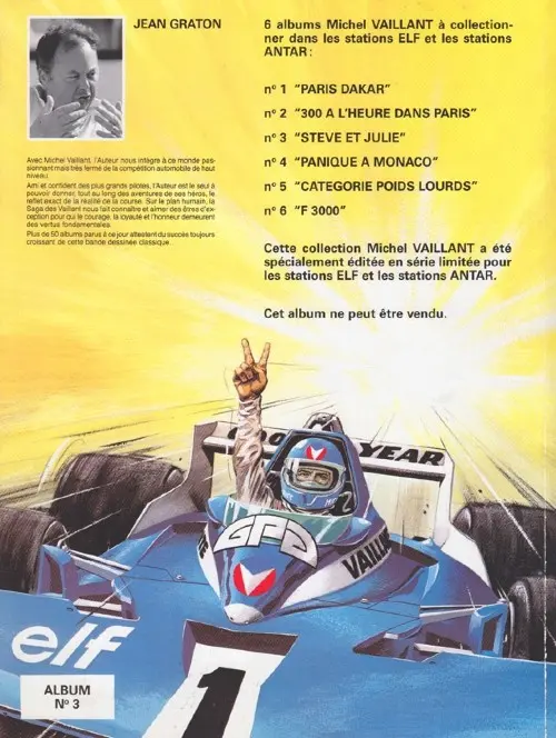 Verso de l'album Michel Vaillant Tome 44 Steve et Julie