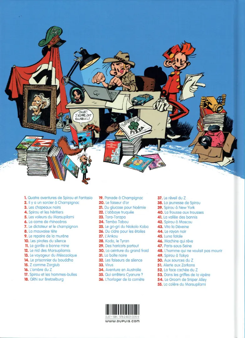 Verso de l'album Spirou et Fantasio Tome 13 Le voyageur du mésozoïque