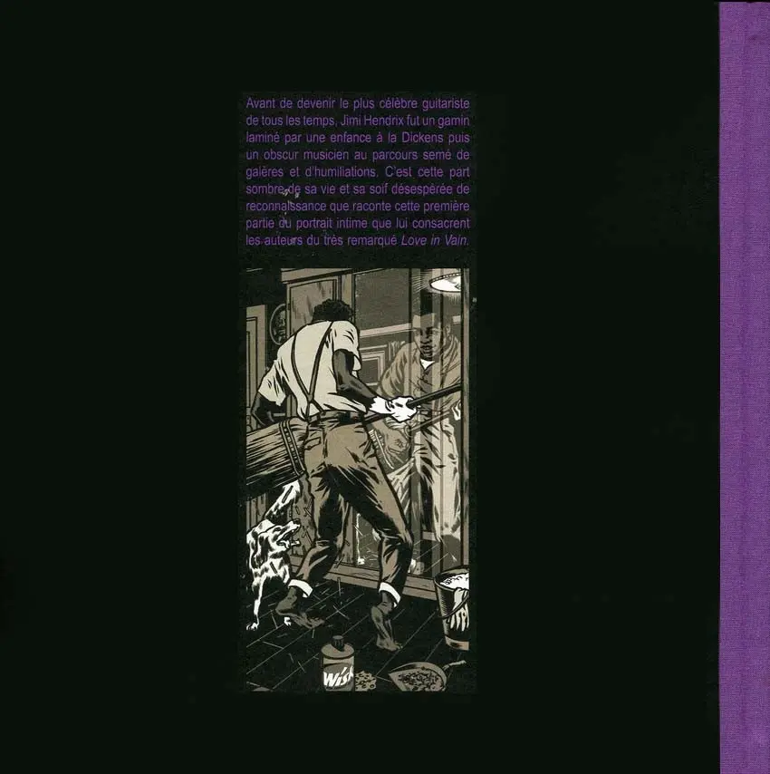 Verso de l'album Kiss the sky Tome 1 Jimi Hendrix 1942-1970