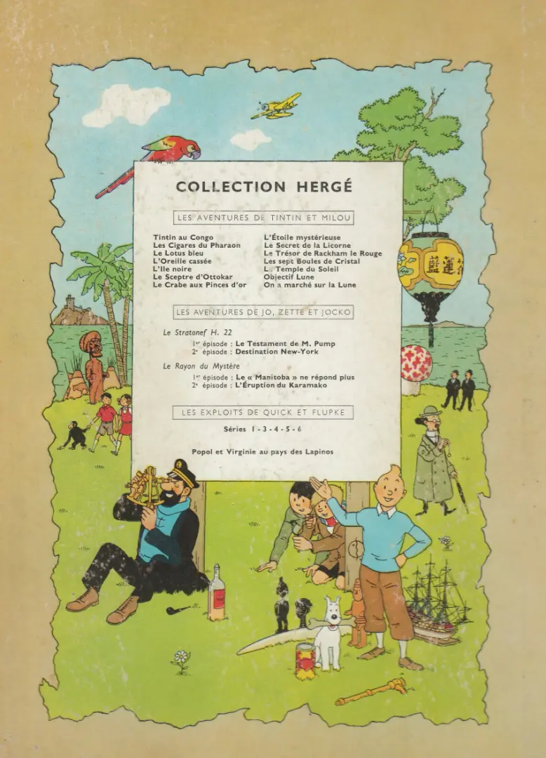 Verso de l'album Tintin Tome 13 Les 7 boules de cristal