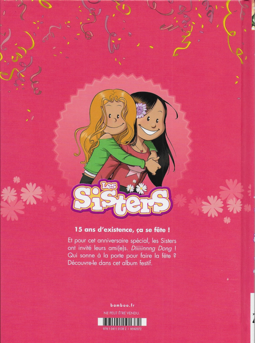 Verso de l'album Les Sisters Les sisters fêtent leur anniv' avec leurs ami(e)s