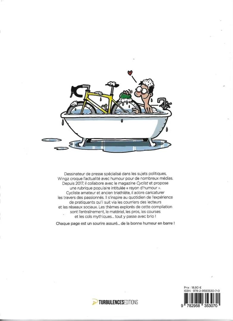 Verso de l'album Dingues de vélo !
