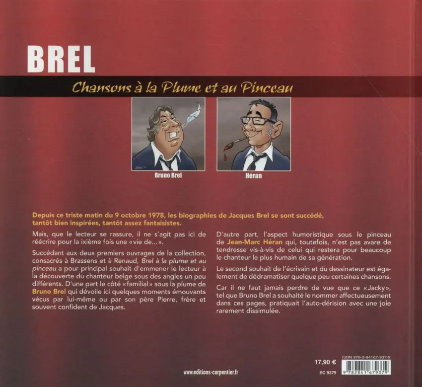 Verso de l'album Chansons à la plume et au pinceau 3 Brel