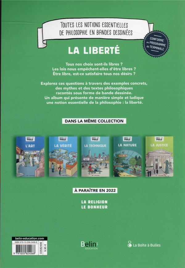 Verso de l'album Toute la philo en BD 5 La liberté