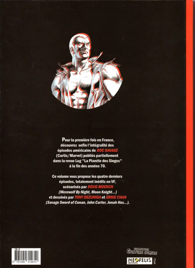 Verso de l'album Doc Savage Tome 2 L'intégrale 1976-1977