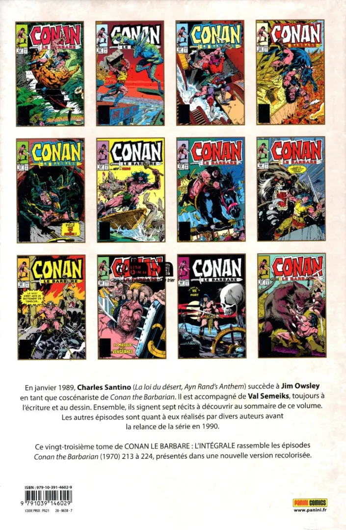 Verso de l'album Conan le barbare : l'intégrale 23 1988-1989