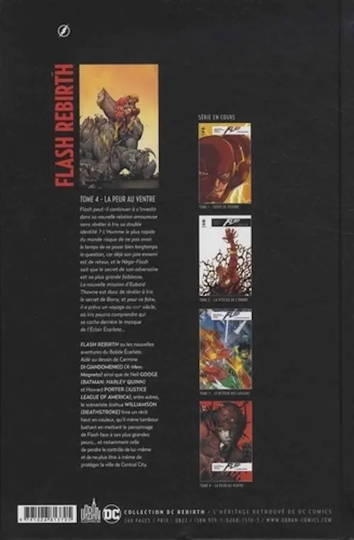 Verso de l'album Flash Rebirth Tome 4 La Peur au ventre