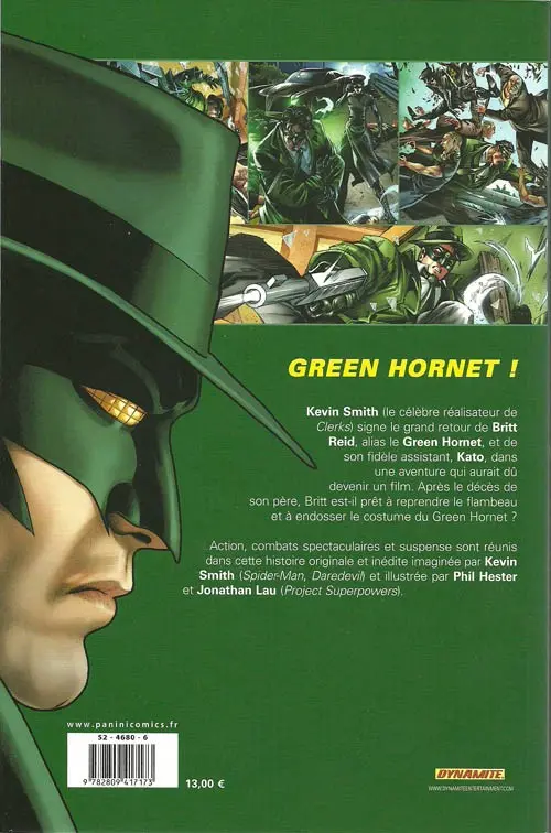 Verso de l'album Green Hornet Tome 1 Les péchés du père