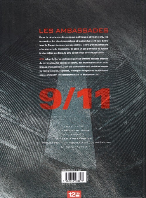 Verso de l'album 9/11 Tome 4 Les ambassades