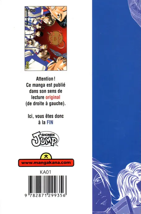 Verso de l'album Prince du tennis Tome 8