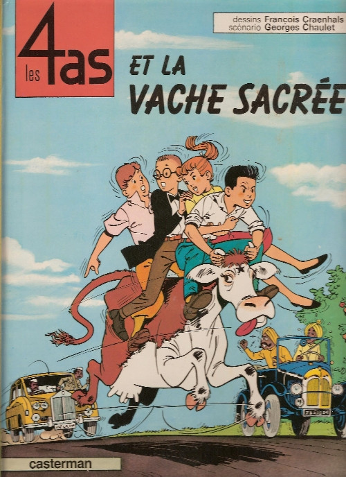 Couverture de l'album Les 4 as Tome 3 Les 4 as et la vache sacrée