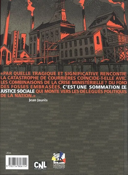 Verso de l'album Sang Noir La catastrophe des Courrières