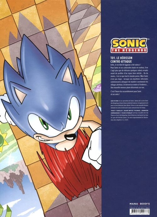 Verso de l'album Sonic The Hedgehog Tome 1 Le hérisson contre-attaque