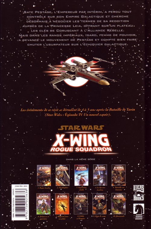 Verso de l'album Star Wars - X-Wing Rogue Squadron Tome 10 Mascarade