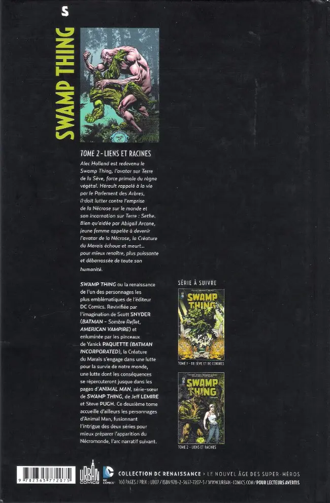Verso de l'album Swamp Thing Tome 2 Liens et Racines