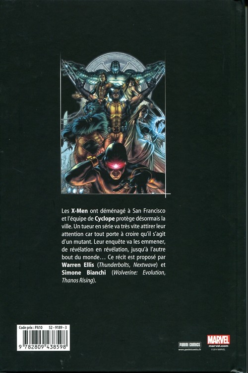 Verso de l'album Astonishing X-Men - Boîte à fantômes
