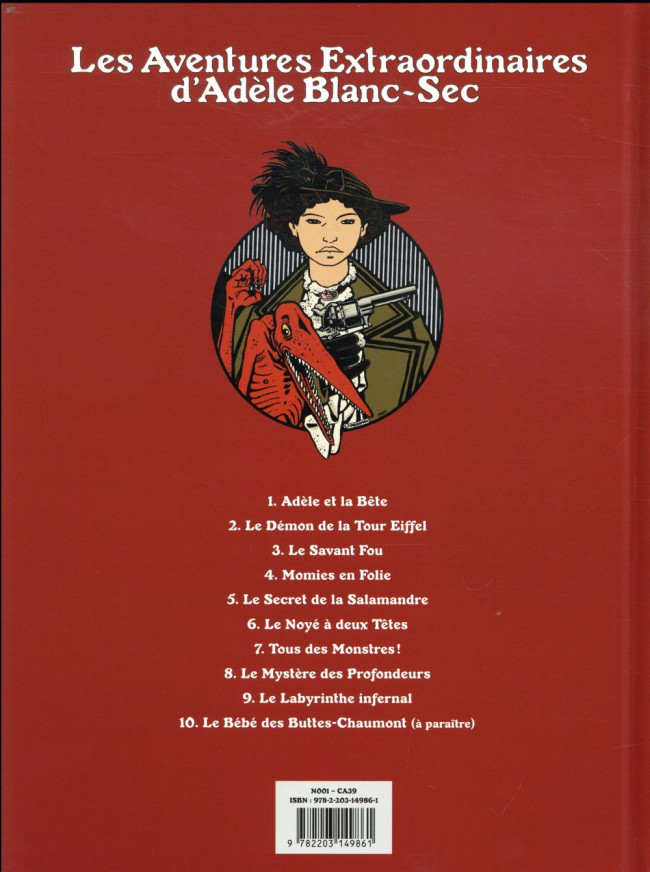 Verso de l'album Les Aventures Extraordinaires d'Adèle Blanc-Sec Tome 5 Le Secret de la Salamandre