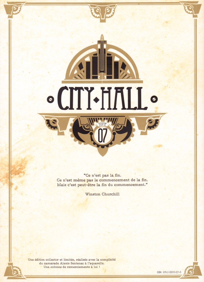 Verso de l'album City Hall Tome 07