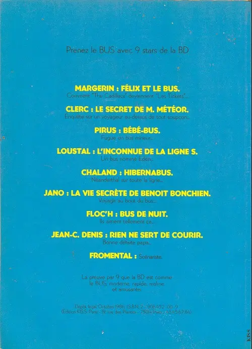 Verso de l'album Félix et le bus STGA