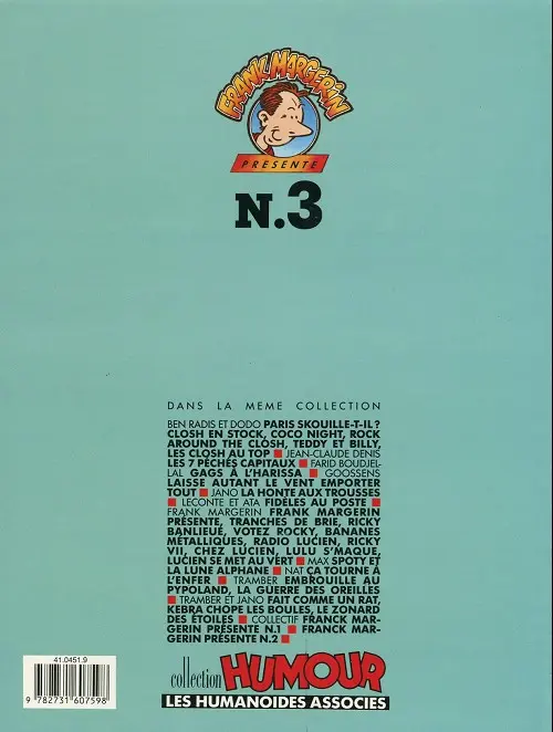 Verso de l'album Frank Margerin présente... Collectif Tome 3 Toutous et matous