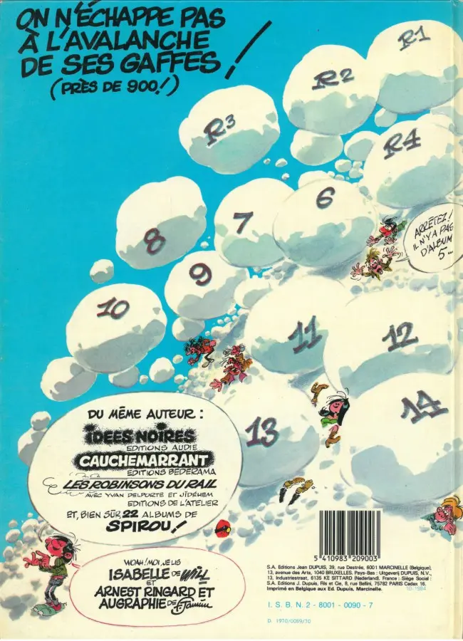 Verso de l'album Gaston Tome 8 Lagaffe nous gâte