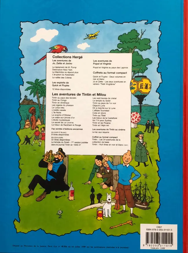 Verso de l'album Les Aventures de Jo, Zette et Jocko Tome 1 Le testament de M. Pump