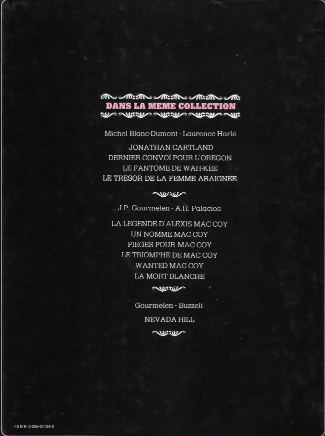 Verso de l'album Jonathan Cartland Tome 3 Le fantôme de Wah-Kee