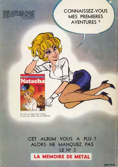 Verso de l'album Natacha Tome 2 Natacha et le Maharadjah
