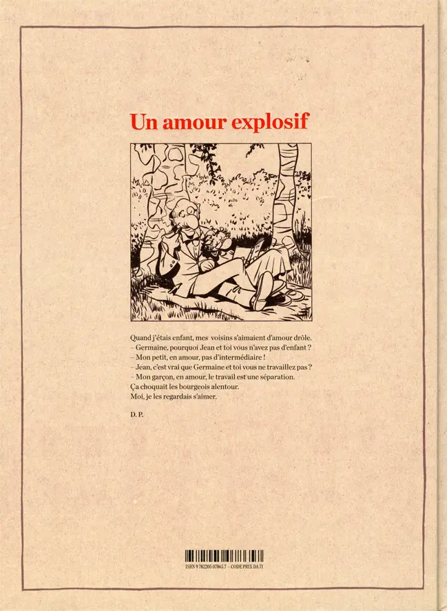 Verso de l'album Un amour exemplaire