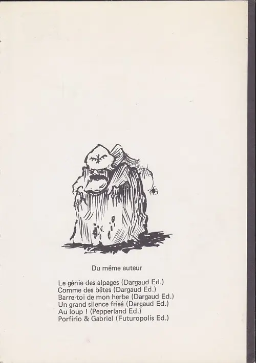 Verso de l'album Vingt dieux c'est le synode