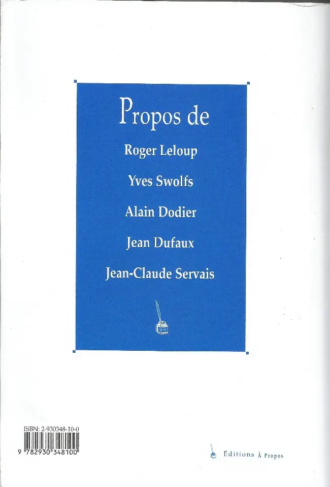 Verso de l'album À Propos Recueil II