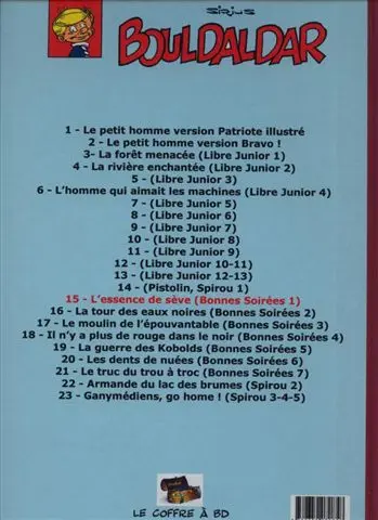 Verso de l'album Bouldaldar et Colégram Tome 14 L'essence de sève