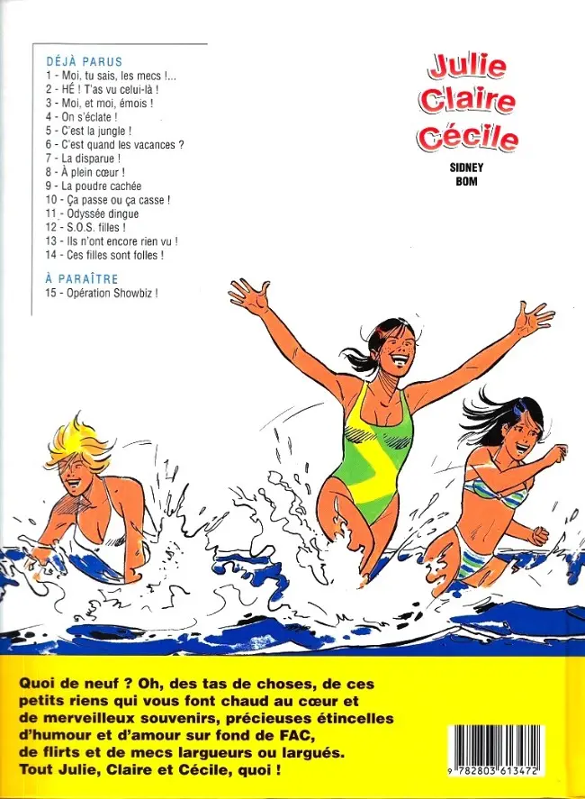 Verso de l'album Julie, Claire, Cécile Tome 14 Ces filles sont folles !