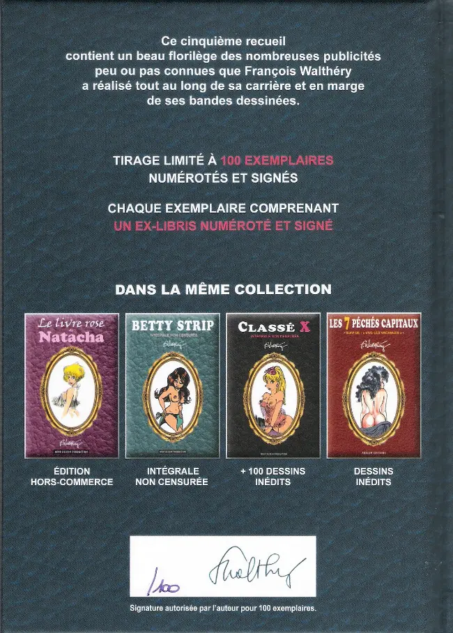 Verso de l'album Natacha Fille de pub
