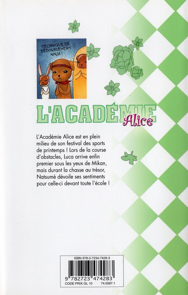 Verso de l'album L'Académie Alice 15