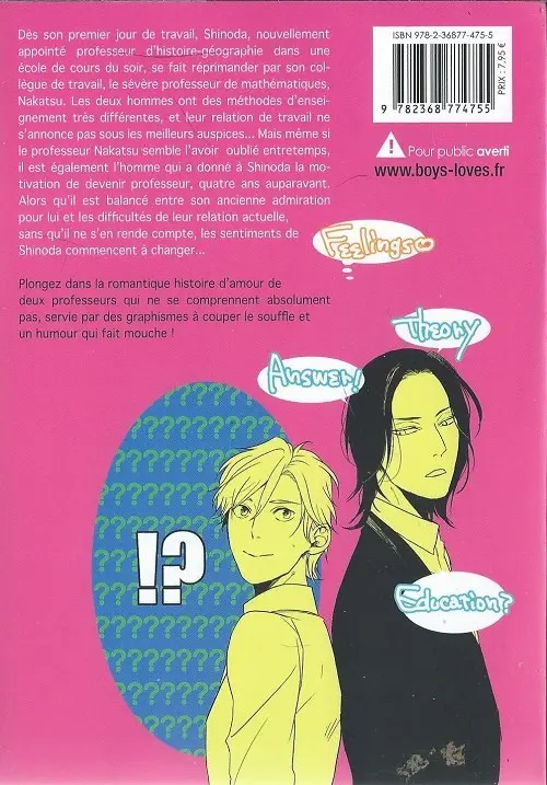 Verso de l'album Because I Dislike Math