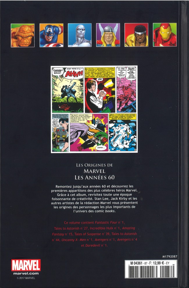 Verso de l'album Marvel Comics - La collection de référence Tome 87 Les Origines de Marvel - Les Années 60