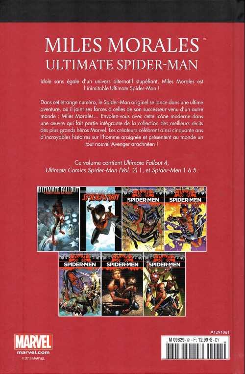 Verso de l'album Le meilleur des Super-Héros Marvel Tome 61 Miles morales ultimate spider-man