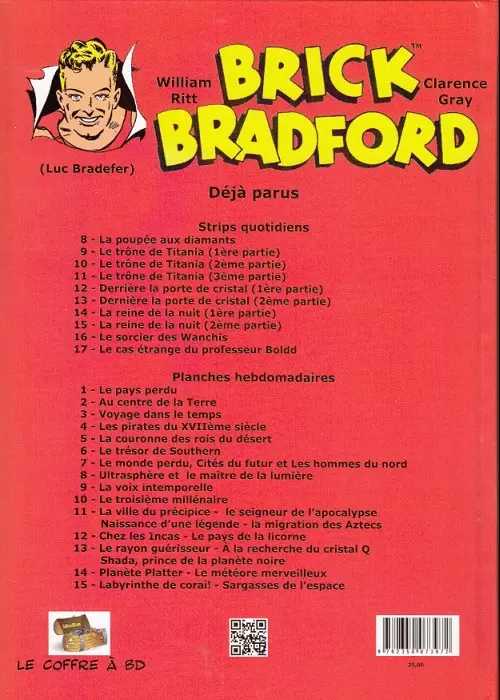 Verso de l'album Brick Bradford Planches hebdomadaires Tome 15 Labyrinthe de corail - Sargasses de l'espace