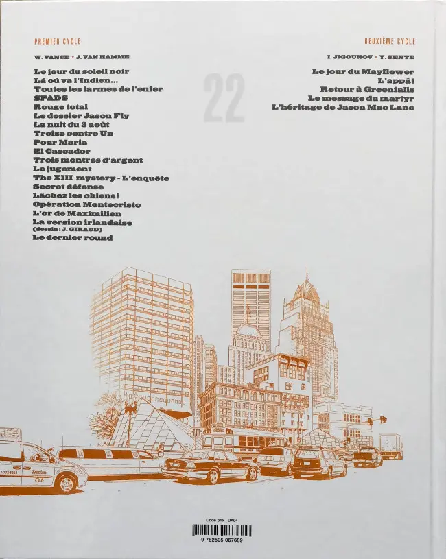 Verso de l'album XIII Tome 22 Retour à Greenfalls
