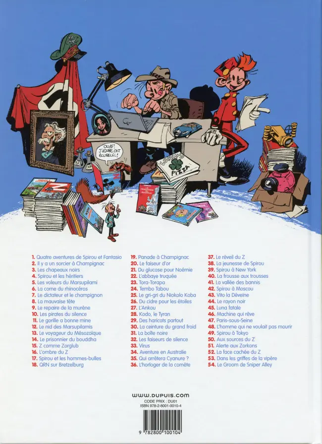 Verso de l'album Spirou et Fantasio Tome 8 La Mauvaise Tête