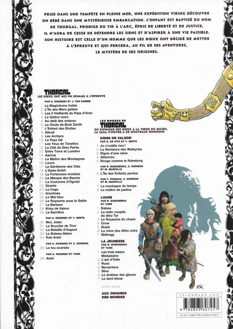 Verso de l'album Thorgal Tome 14 Aaricia