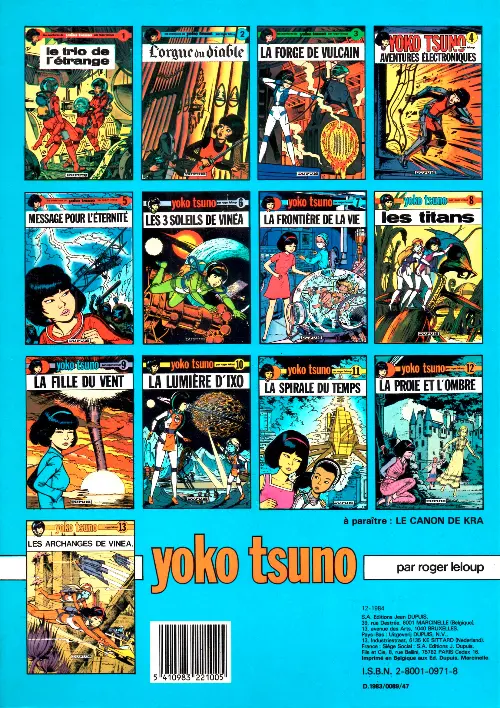 Verso de l'album Yoko Tsuno Tome 13 Les archanges de Vinéa