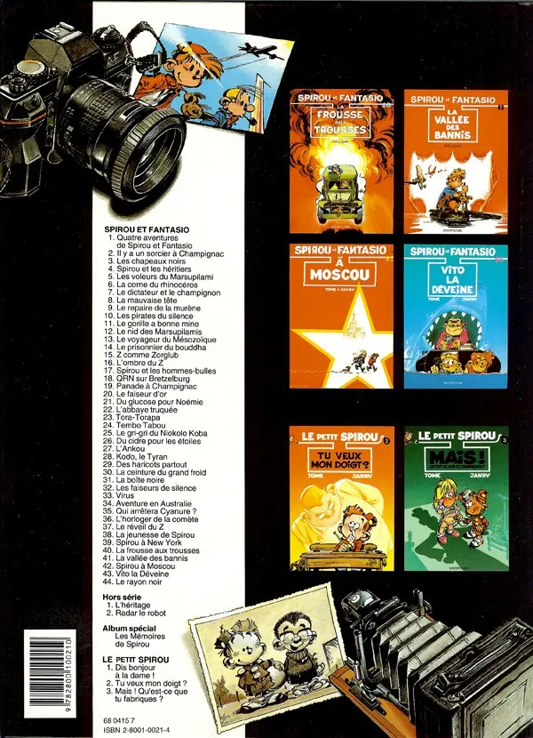 Verso de l'album Spirou et Fantasio Tome 19 Panade à Champignac