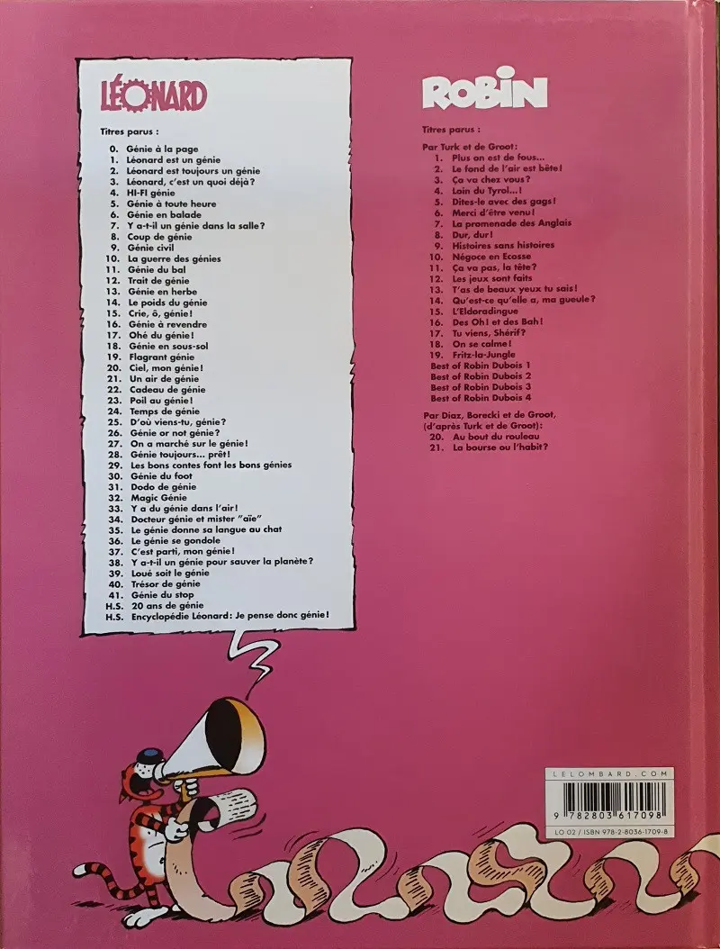 Verso de l'album Léonard Tome 11 Génie du bal