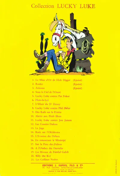 Verso de l'album Lucky Luke Tome 19 Les rivaux de Painful Gulch
